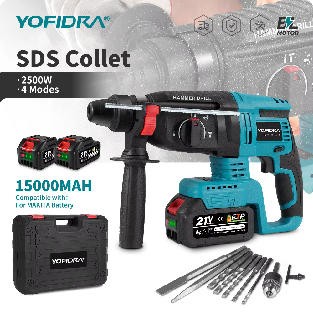 Marteau perforateur électrique sans fil YOFIDRA 26 mm