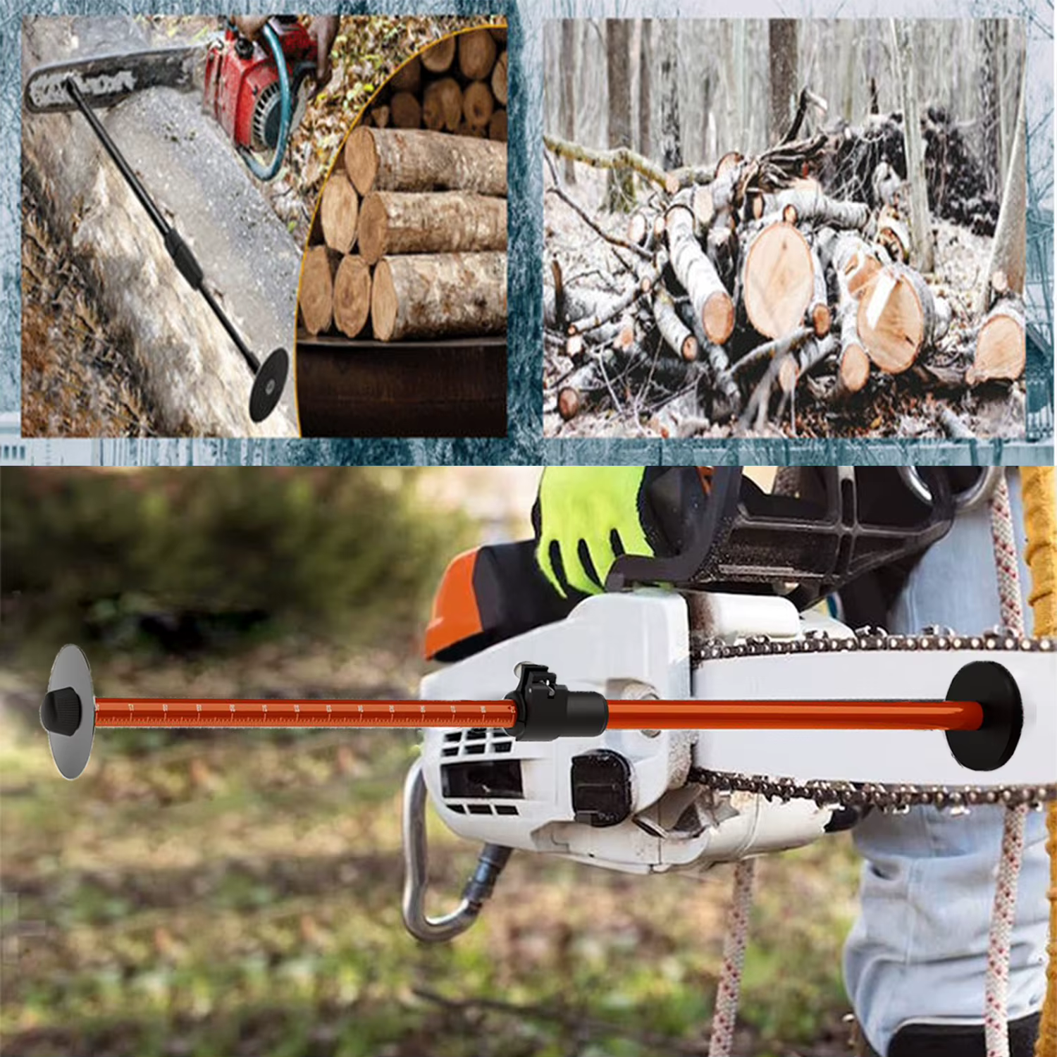 Outil de mesure réglable en alliage d'aluminium pour mesurer rapidement la longueur de la bois de chauffage.