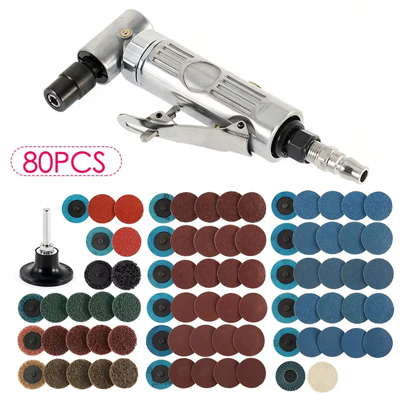 Mini Meuleuse d'Angle à Air 1/4 Résistante à 90 °, Polisseuse de Meulage Pneumatique, Machine à Graver, Kit d'Outils Carimplantés avec /05/2019 de Ponçage