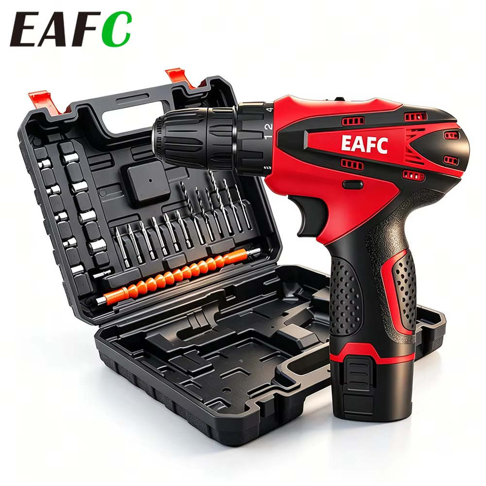 Perceuse-visseuse électrique sans fil EAFC 2 vitesses 60 N.m pour le travail du bois et le bricolage domestique – Kit de contrôle de puissance