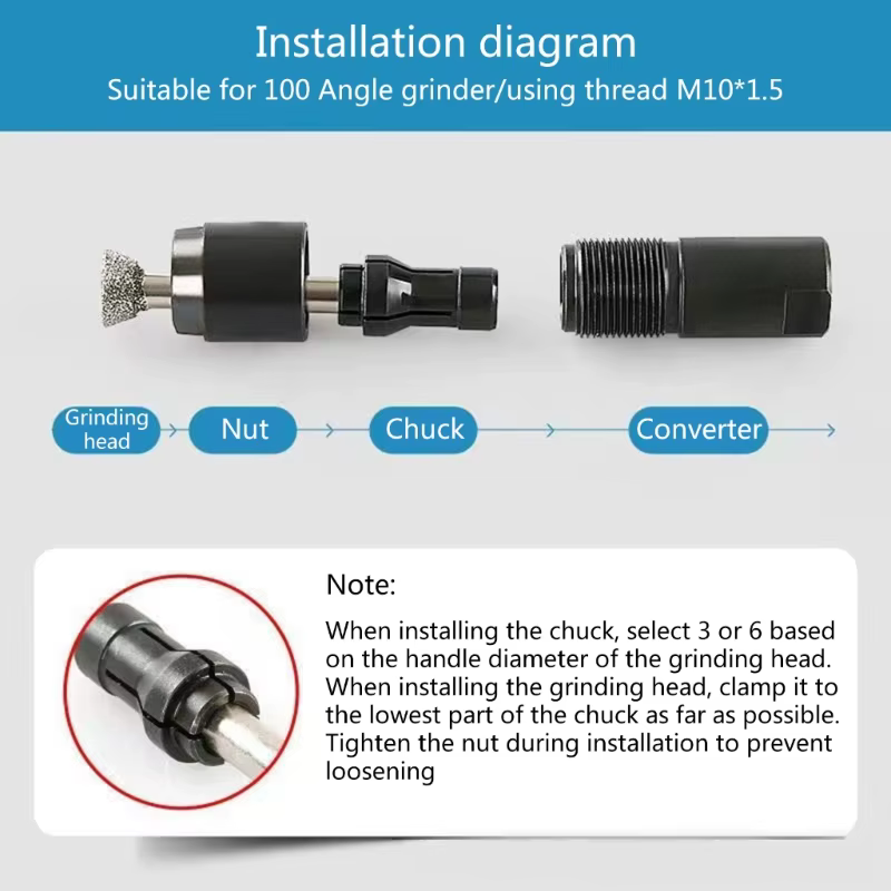 Tête Conversion meulage Direct 3/6mm