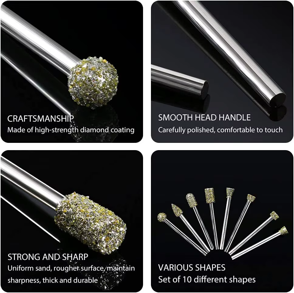 Jeu de forets de meulage en diamant pour outil rotatif Dremel