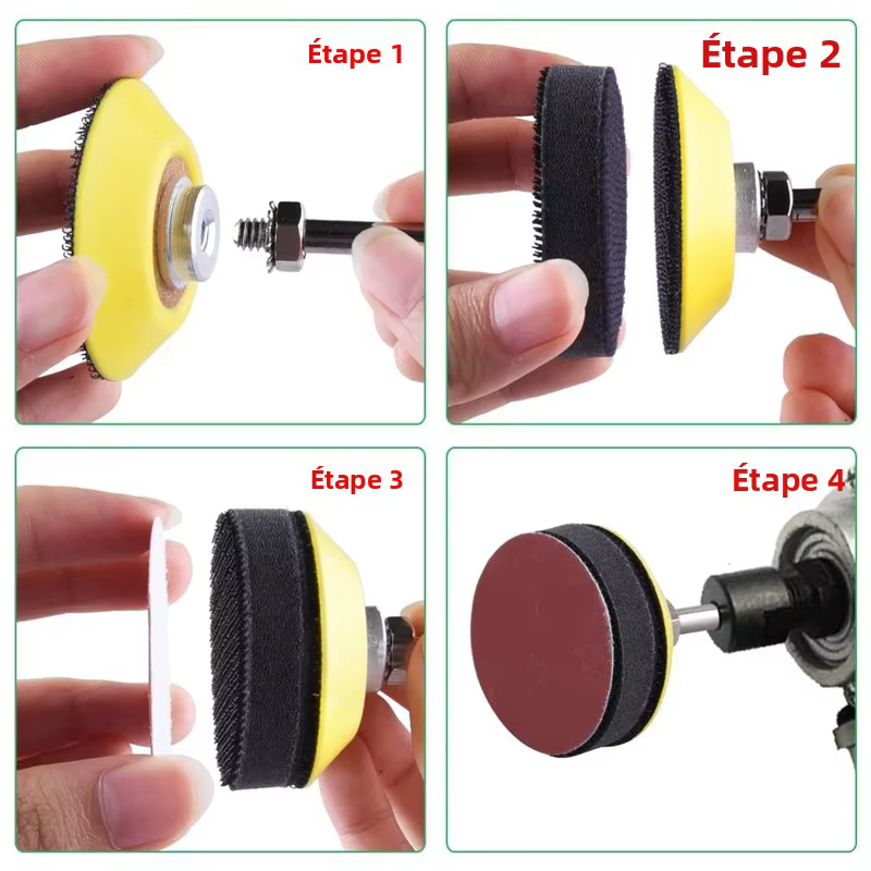 100 pièces 50mm 2 pouces disque de ponceuse disques abrasifs 80-3000 papier grain avec plaque de tampon de polissage
