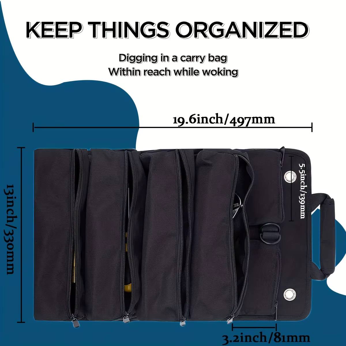 Organiseurs de sacs à outils - Petit sac à outils avec pochettes amovibles