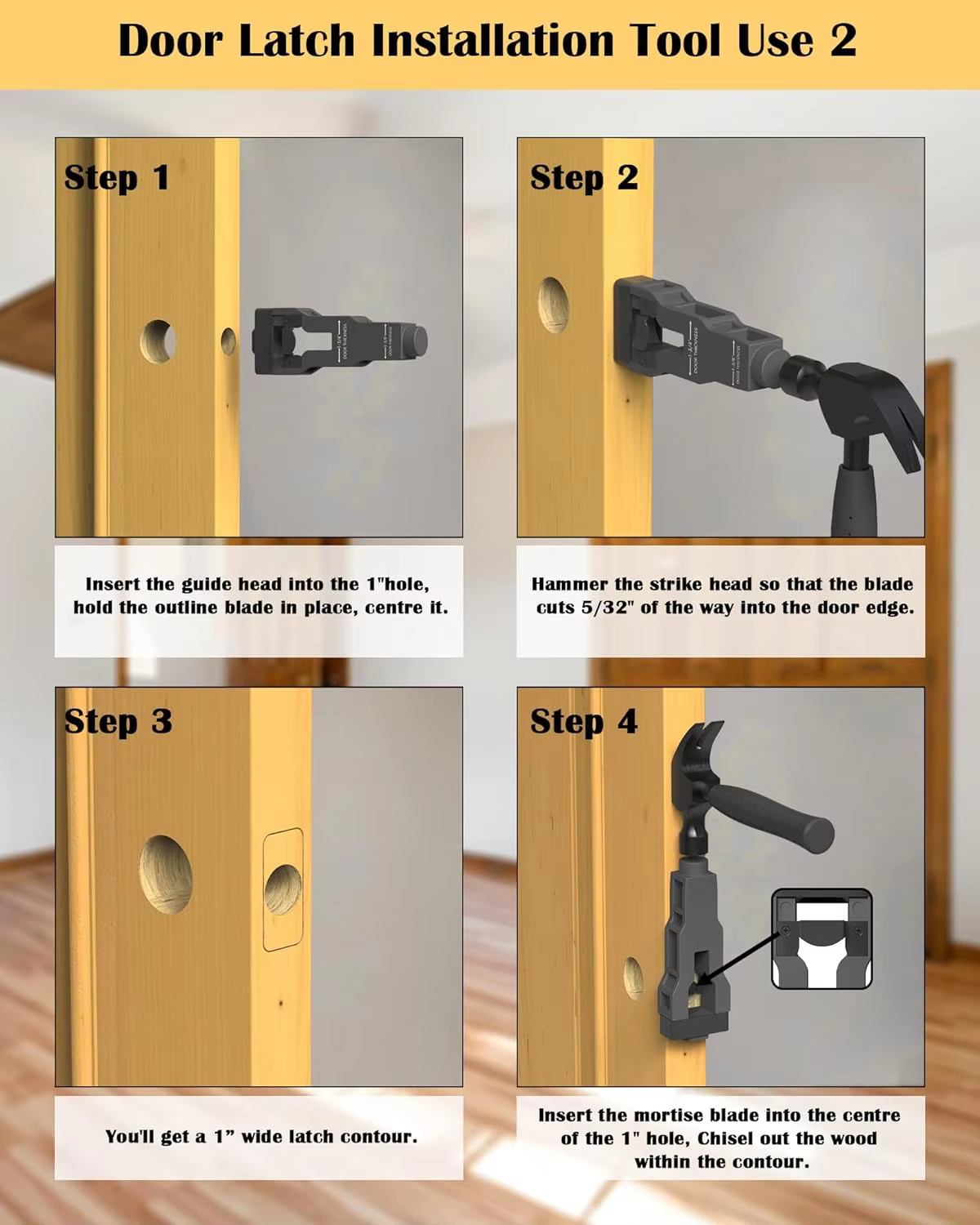 Outil de mortaise pour loquet de porte
