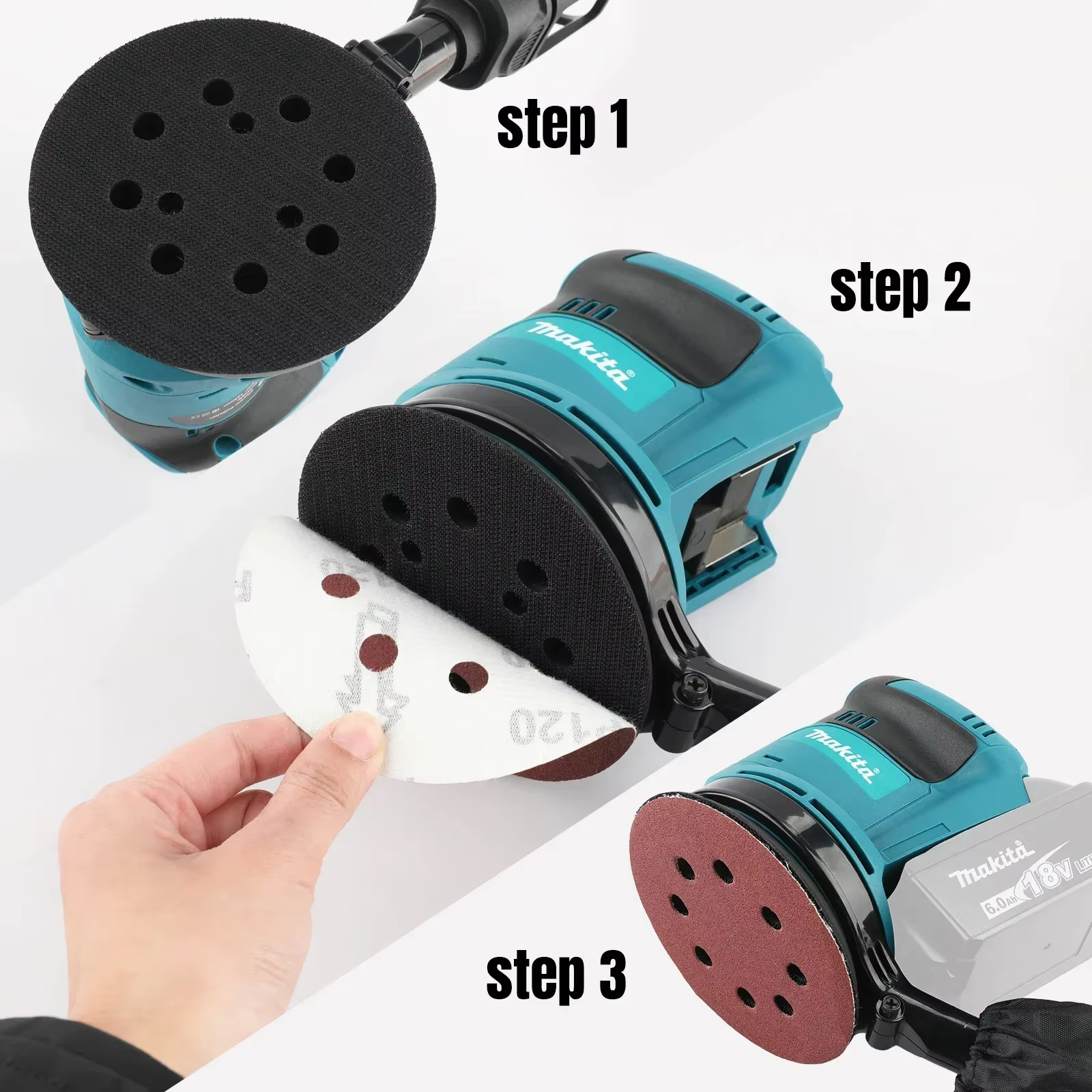 Ponceuse orbitale aléatoire sans fil Makita DBO180Z rechargeable