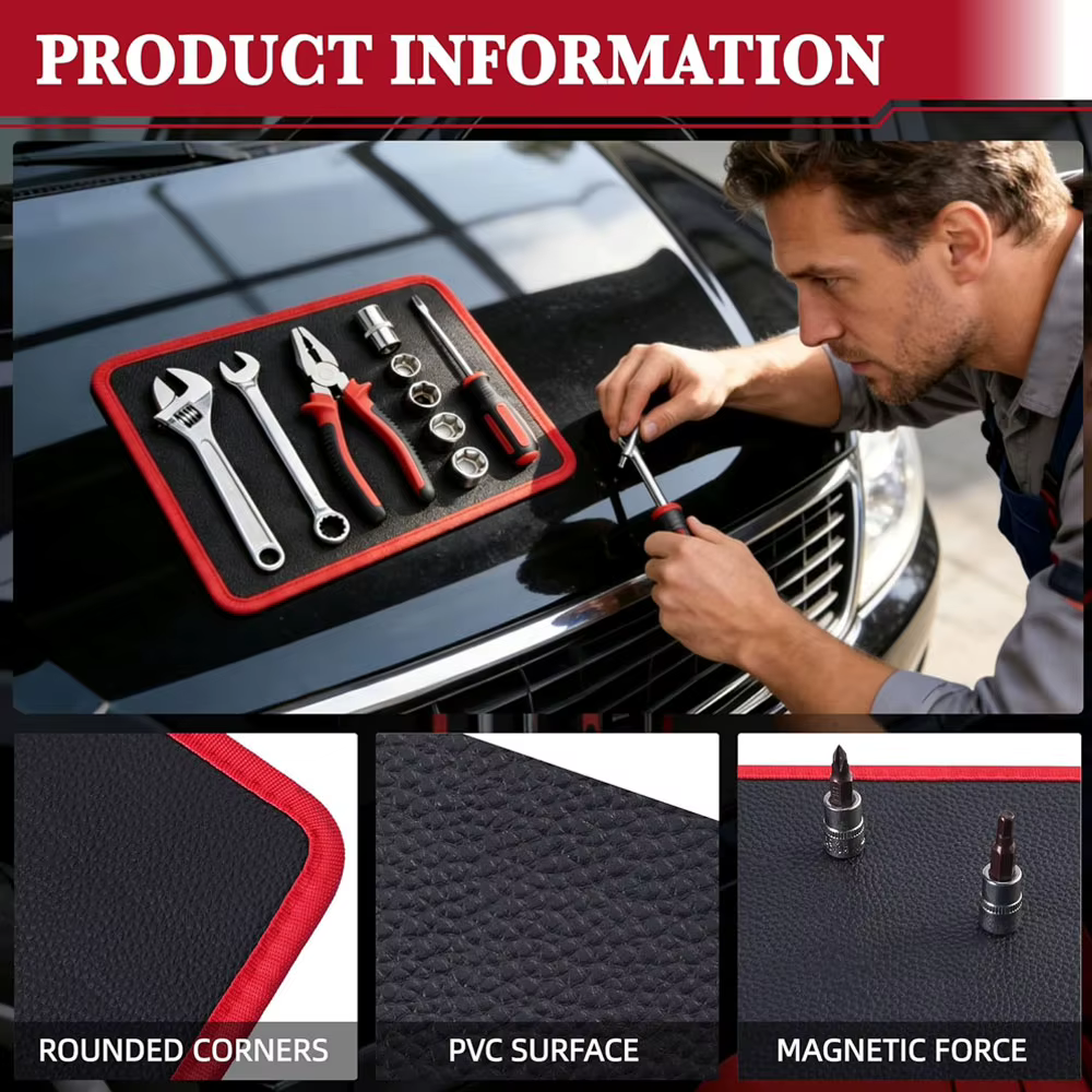 Ensemble de 3 tapis magnétiques flexibles pour outils