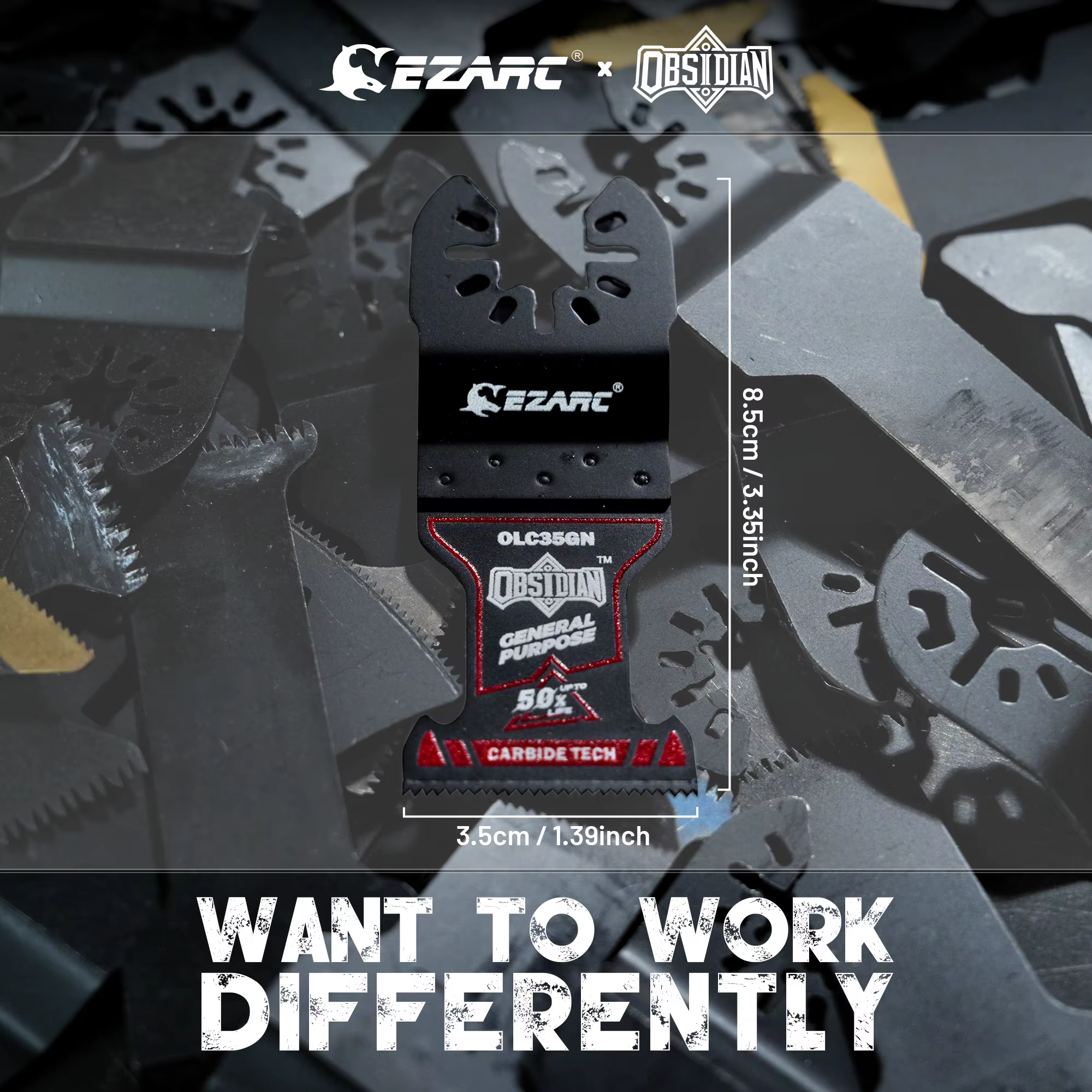 EZARC 3 lames oscillantes en carbure Obsidian