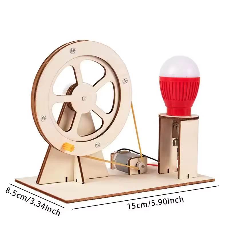 Générateur à main en bois pour enfants, jouet scientifique, Gadget de technologie STEM drôle, Kit de physique, jouets éducatifs pour enfants, jouet d'apprentissage, bricolage