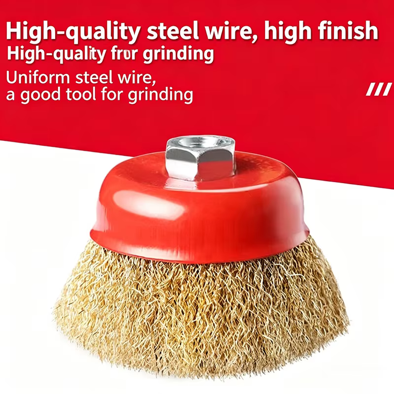 Brosse en fil d'acier de 4 pouces (125-150 mm) pour meuleuse d'angle