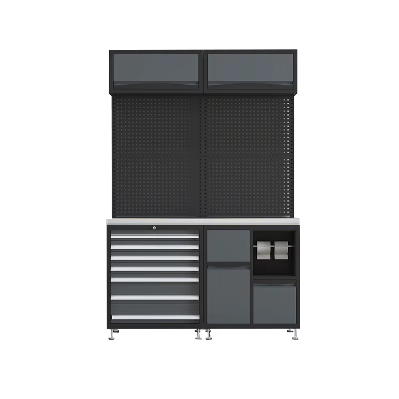 Établi de garage avec armoire de rangement d'outils pour atelier