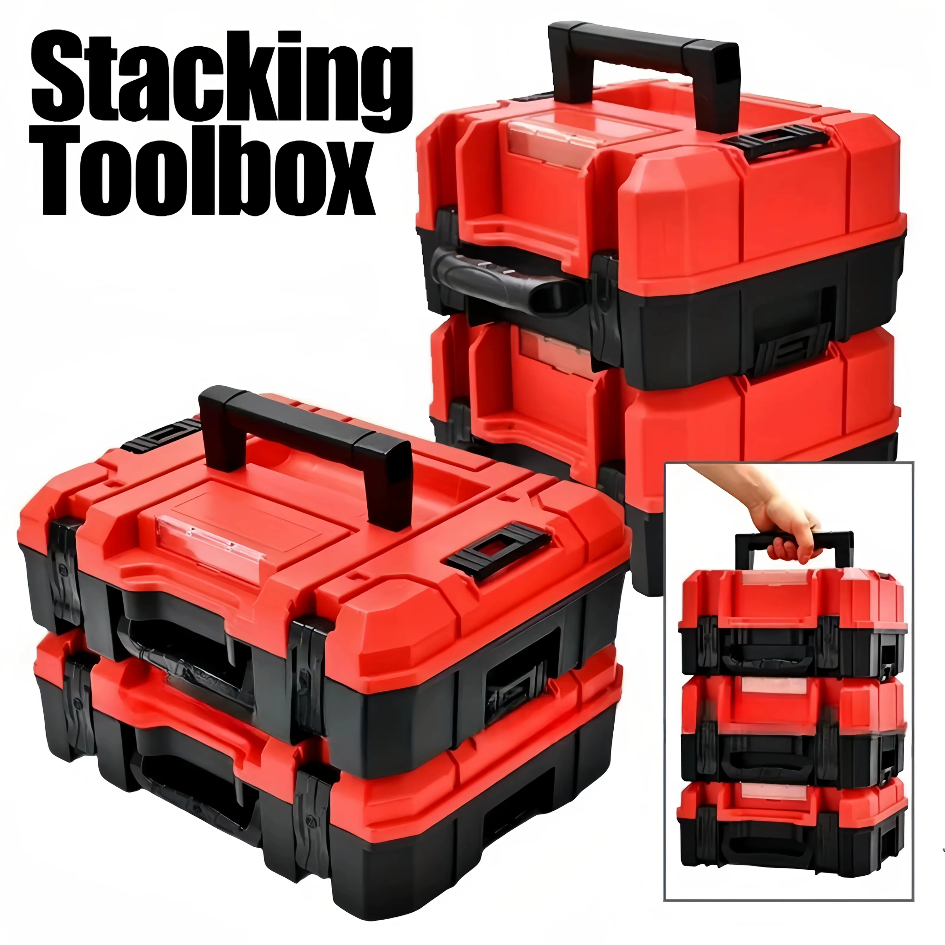 Boîte à outils multifonctionnelle avec compartiments de rangement durables