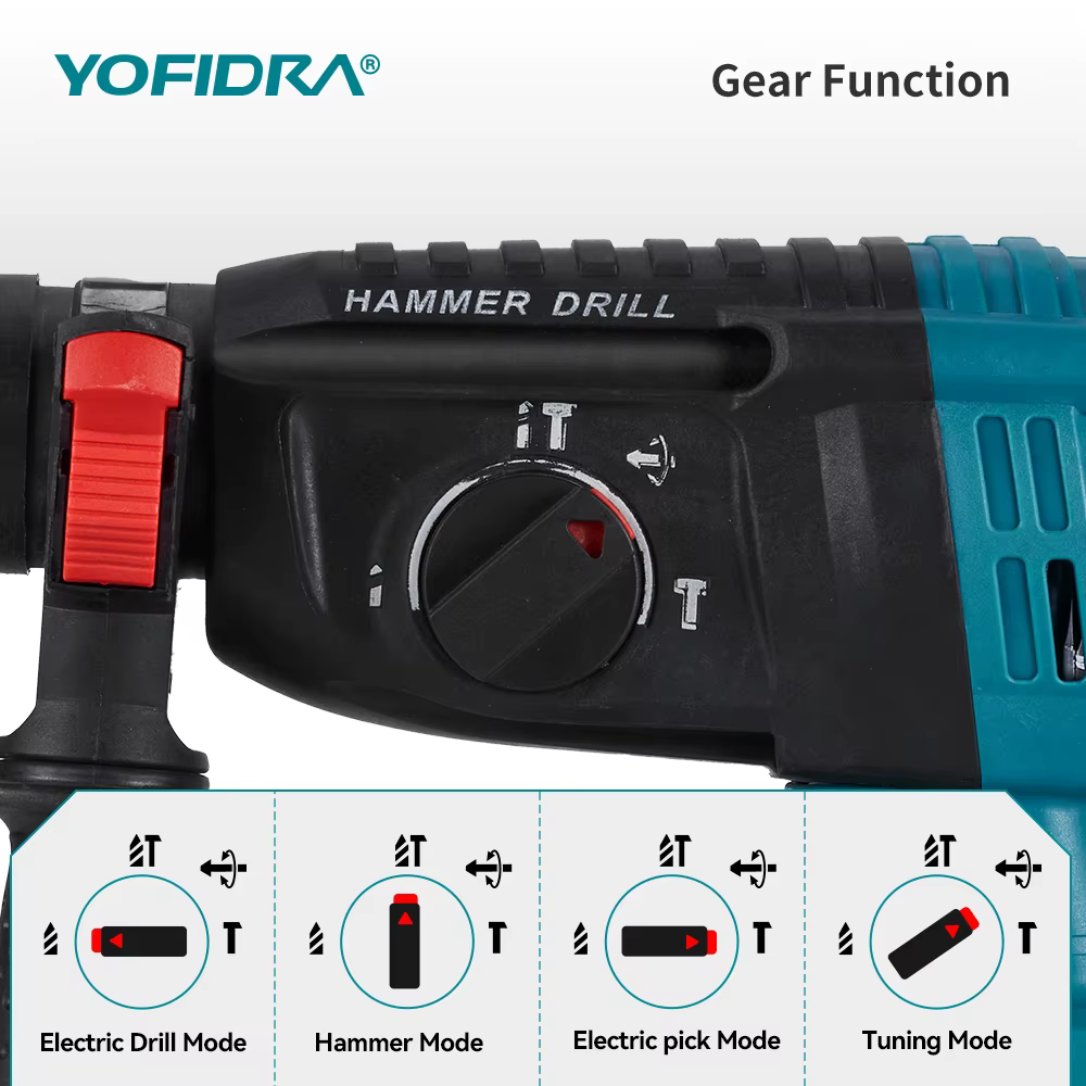 Marteau perforateur électrique sans fil YOFIDRA 26 mm