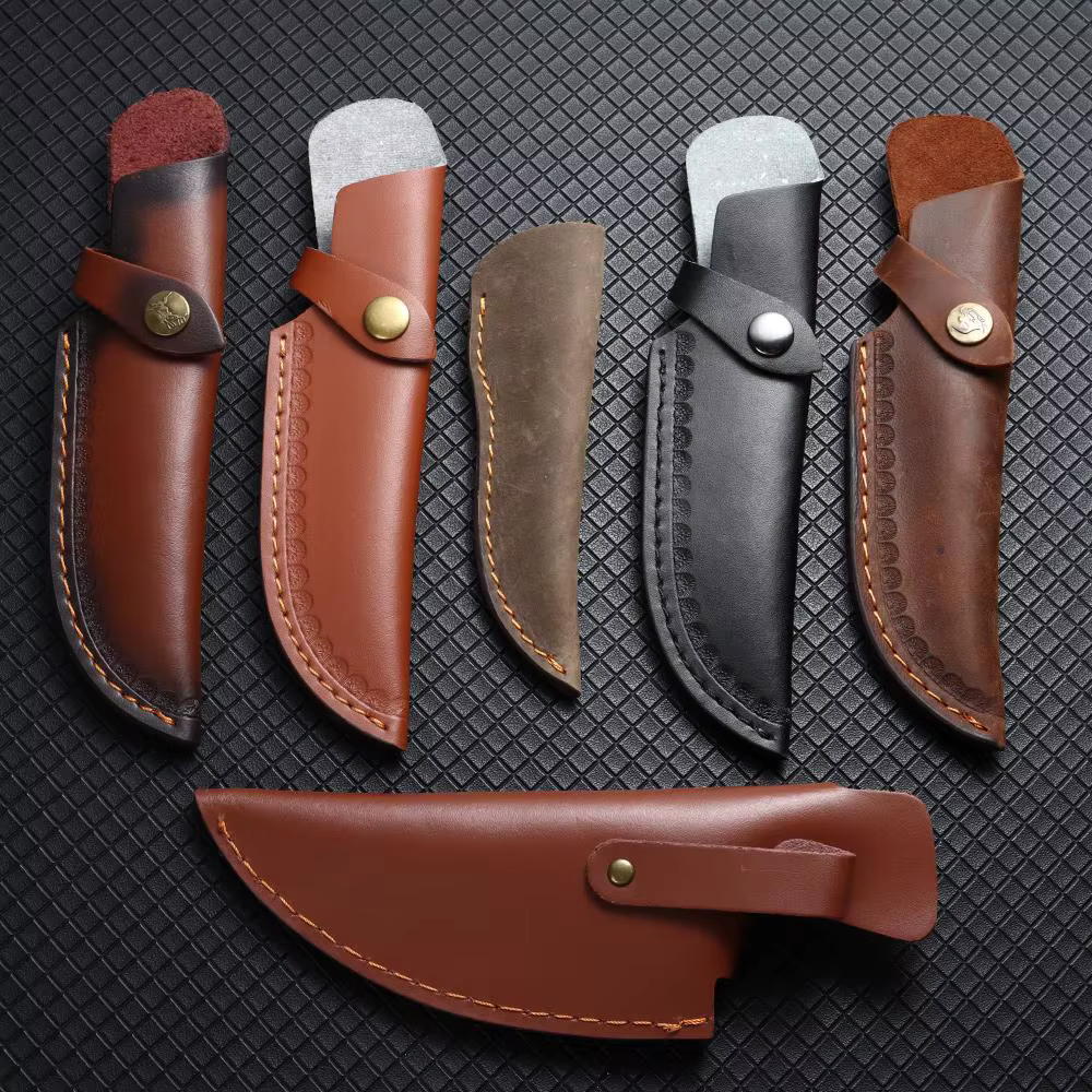 Fourreau de Couteau en Cuir avec Ceinture de Taille, Poche à Outils Multifonctions, Juste de Protection pour Lampe de Poche, Étui de Transport pour le Camp en Plein Air