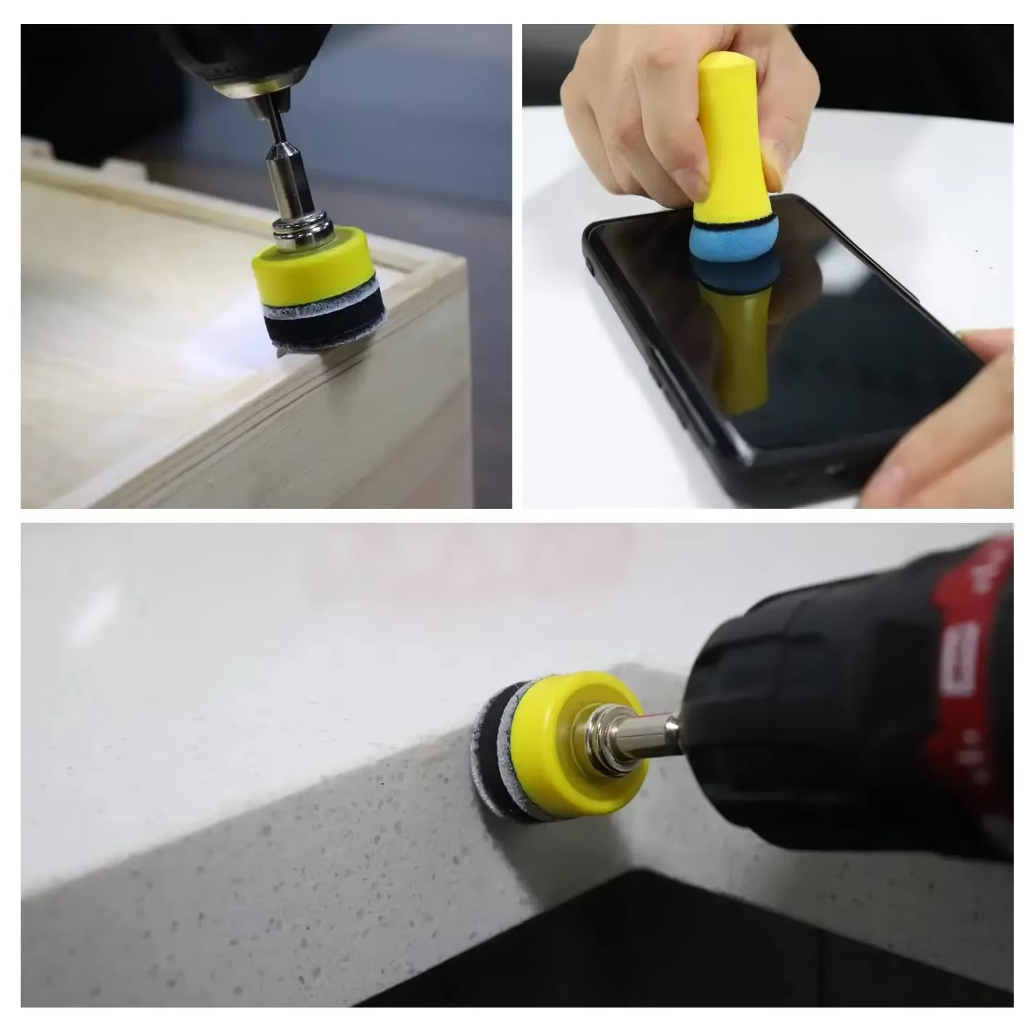 Ensemble de papier abrasif sec et de support de 1 pouce