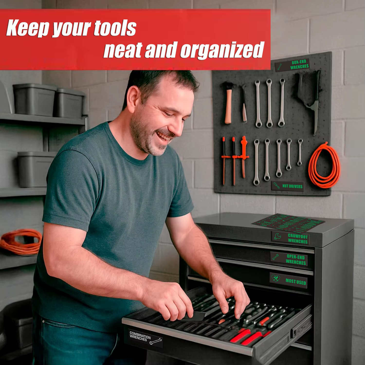 90 étiquettes pour boîte à outils