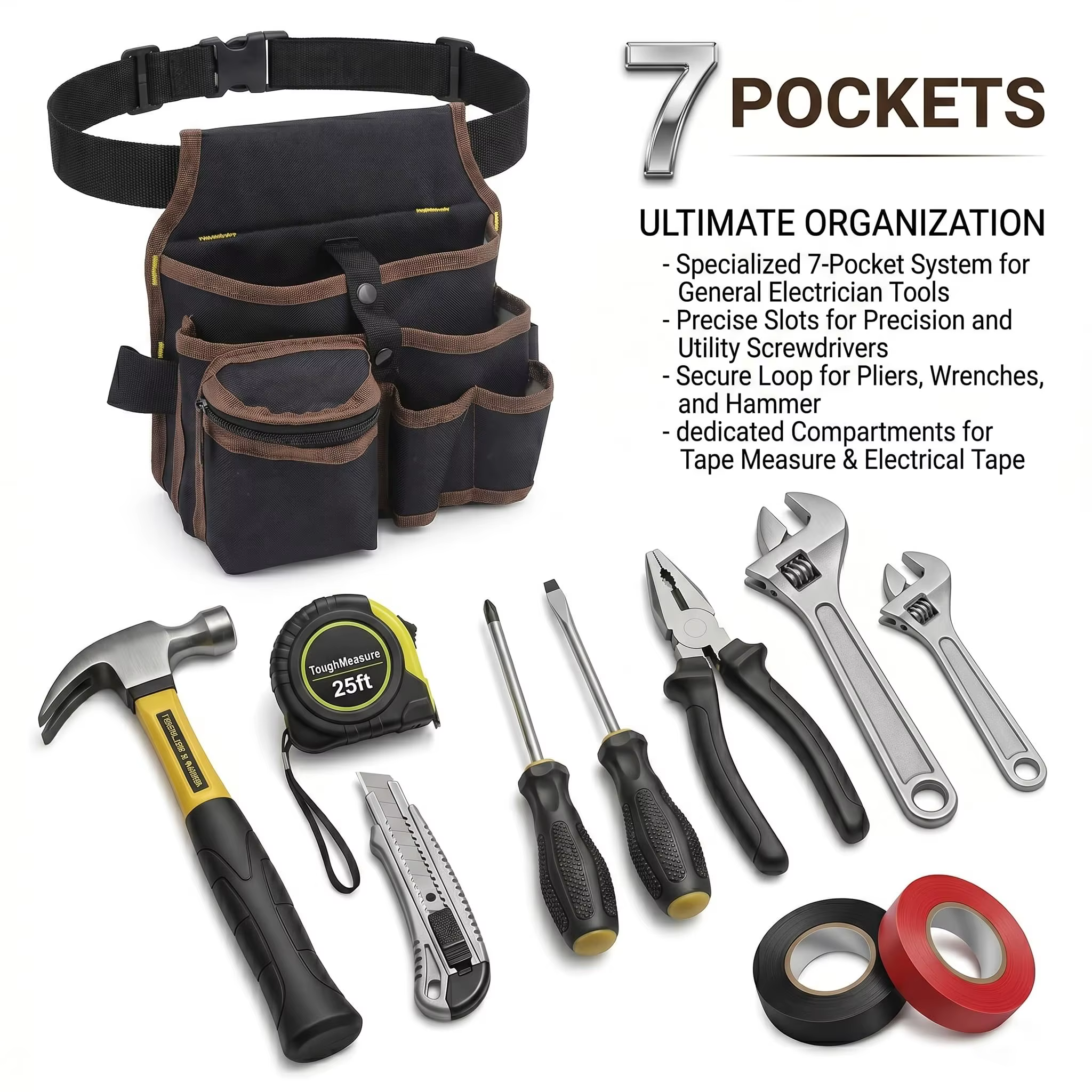 Pochette à outils avec ceinture réglable