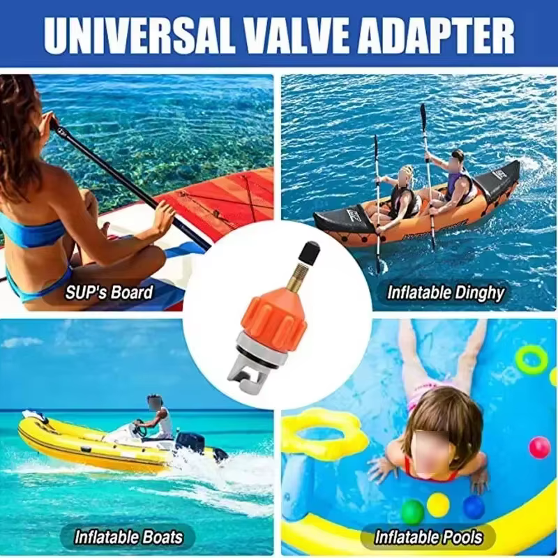 Kit d'adaptateurs de valve d'air multifonction pour planche de SUP, adaptateur de pompe gonflable, kit combiné de connecteurs de pompe à valve d'air pour bateau à pagaie et kayak