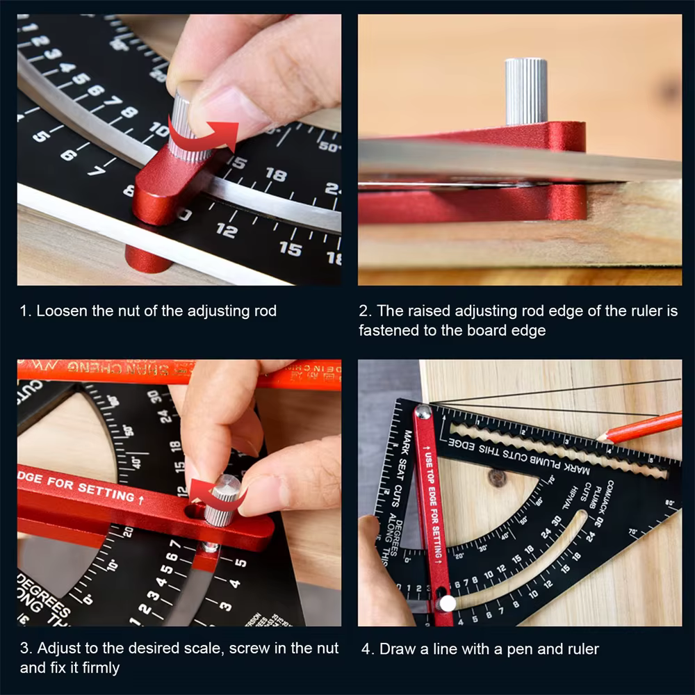 Règle triangulaire de menuiserie de 7 pouces