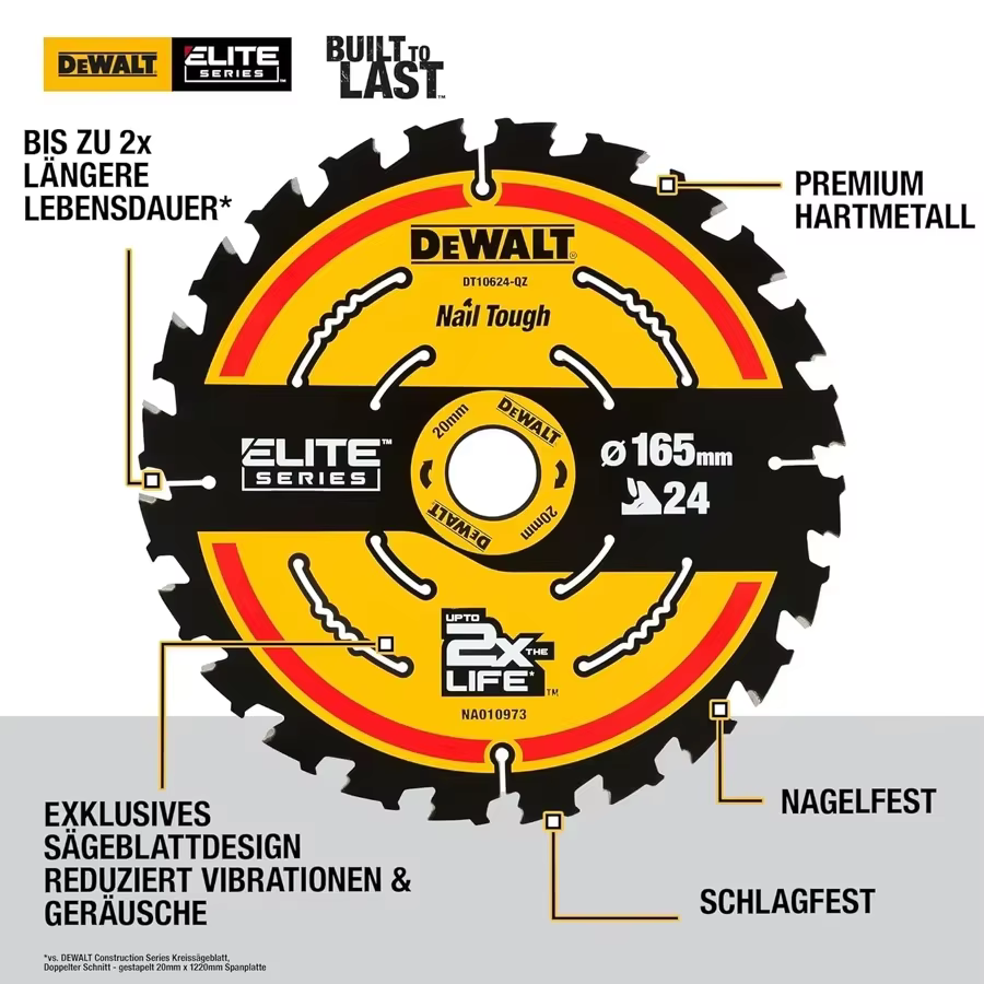 DEWALT DT10624-A9 lame de scie à bois 24T Construction