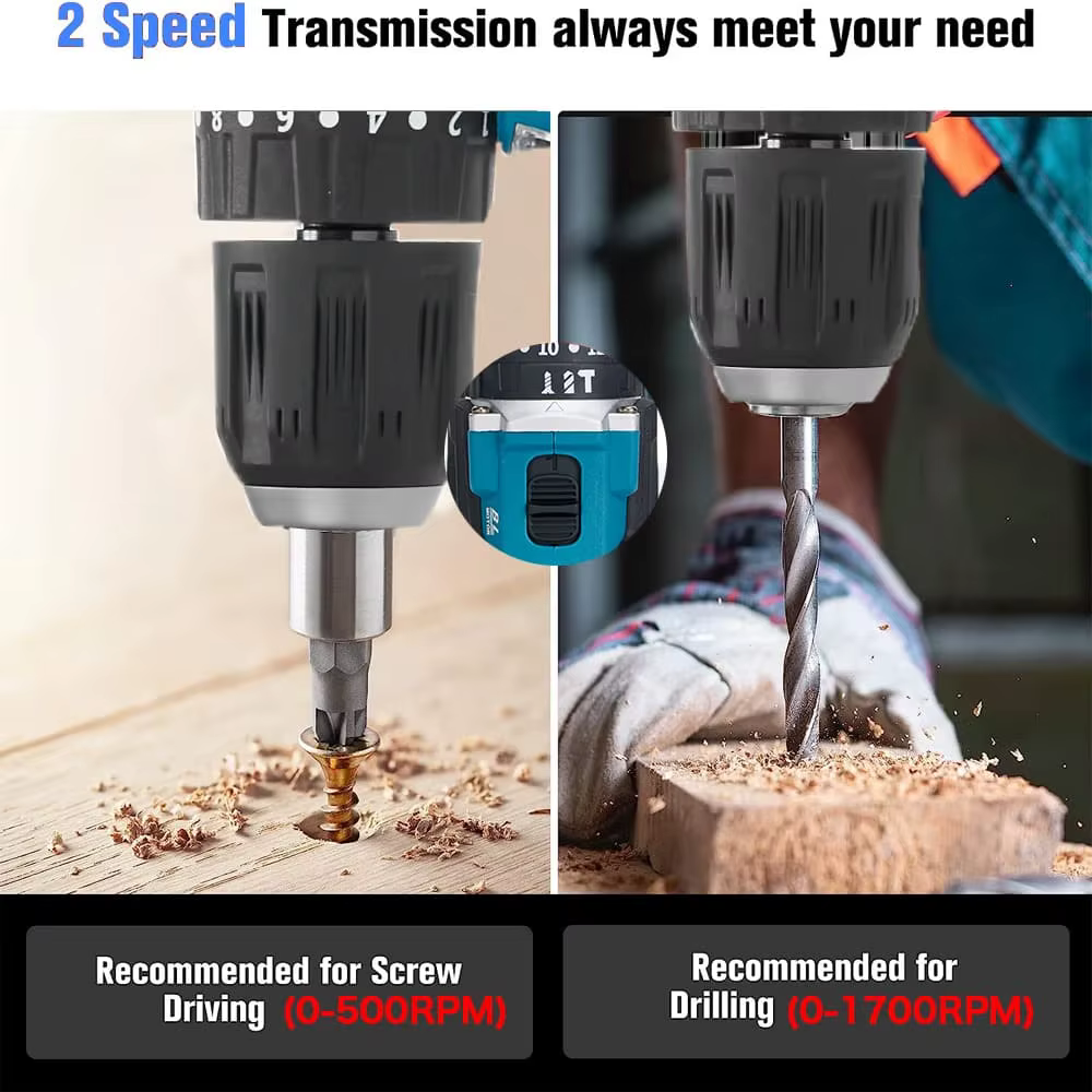Perceuse-visseuse électrique sans fil HAOLTON 3/8 pouce