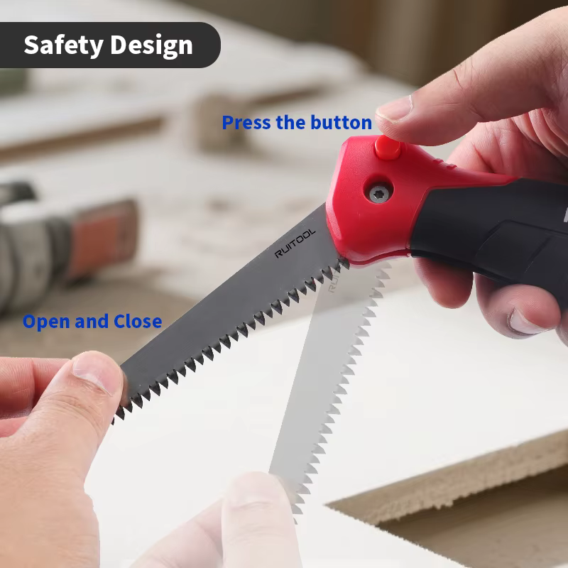 Scie à découper les plaques de plâtre pliable lame en acier 8 TPI avec dents triplement affûtées poignée ergonomique pour la découpe de panneaux muraux avec sac de rangement