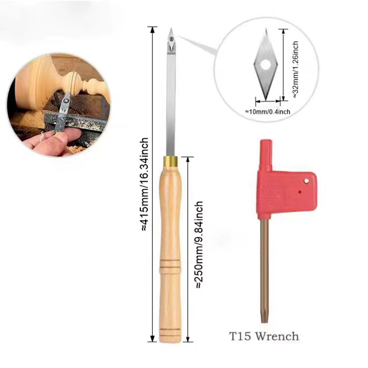 Manches d'outils pour tour à bois