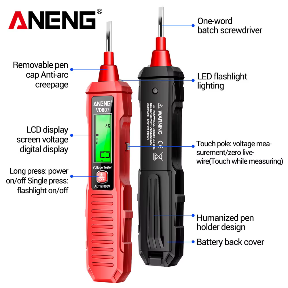Stylo testeur de tension numérique ANENG VD807