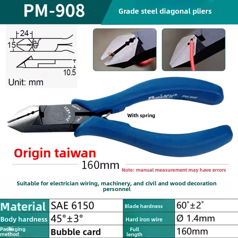 Proskit PM-908 pince coupante en acier dur pour électricien coupe diagonale