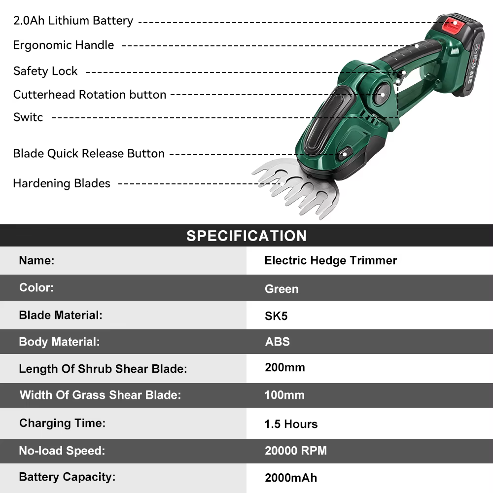 Makita – taille-haie électrique 2 en 1