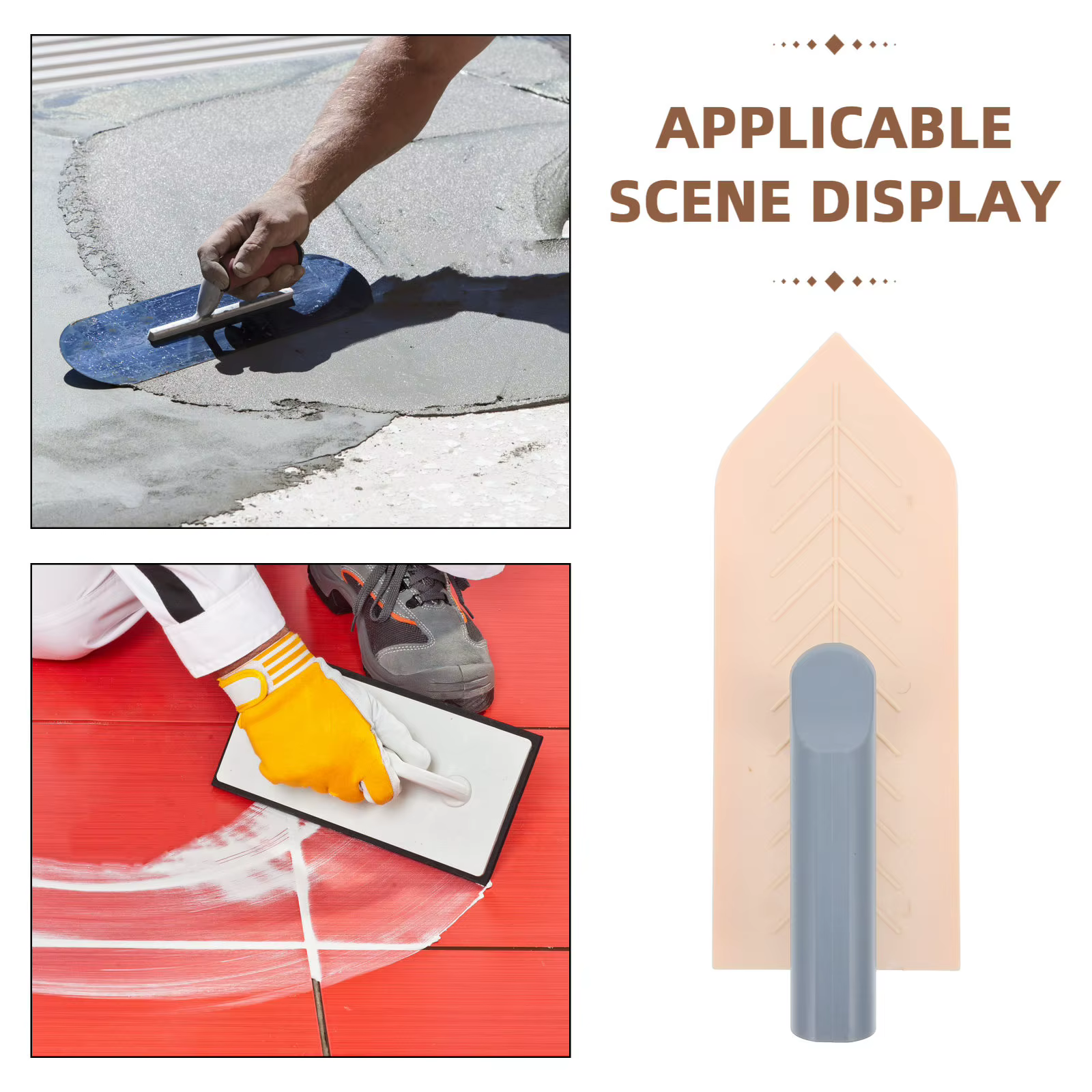 Truelle de finition en plastique avec poignée confortable, outil de lissage mural pour application de plâtre, outil manuel de plâtrier, finition du béton