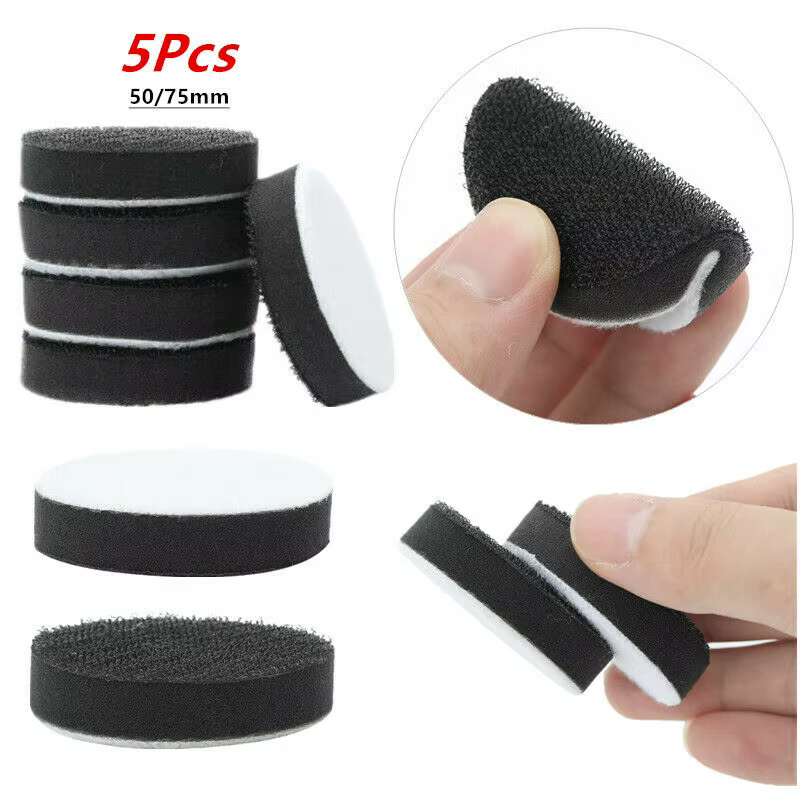 Lot de 5 tampons d'interface en éponge souple 50/75 mm avec crochet pour plateau de support de ponceuse