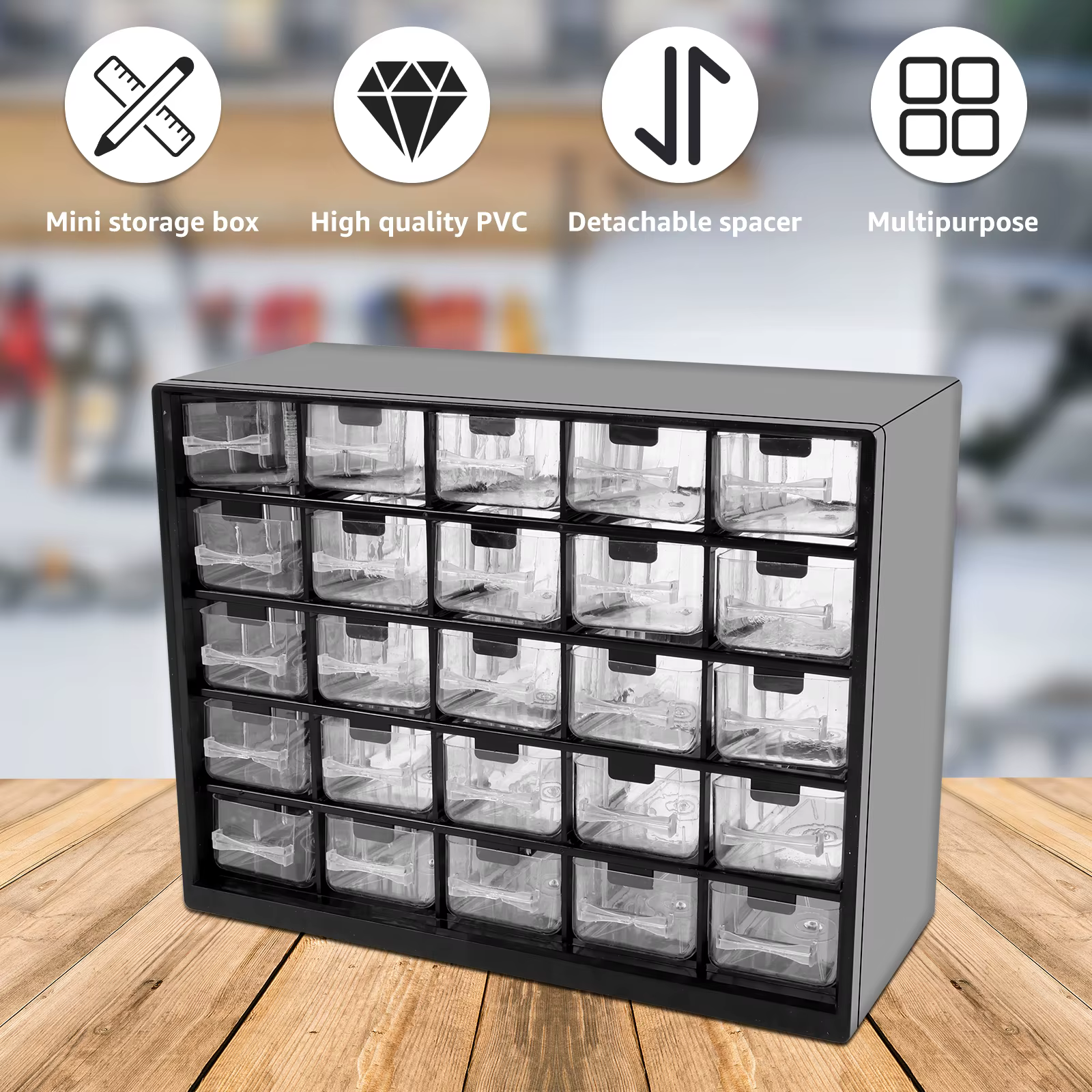 Armoire de rangement empilable à 25 tiroirs