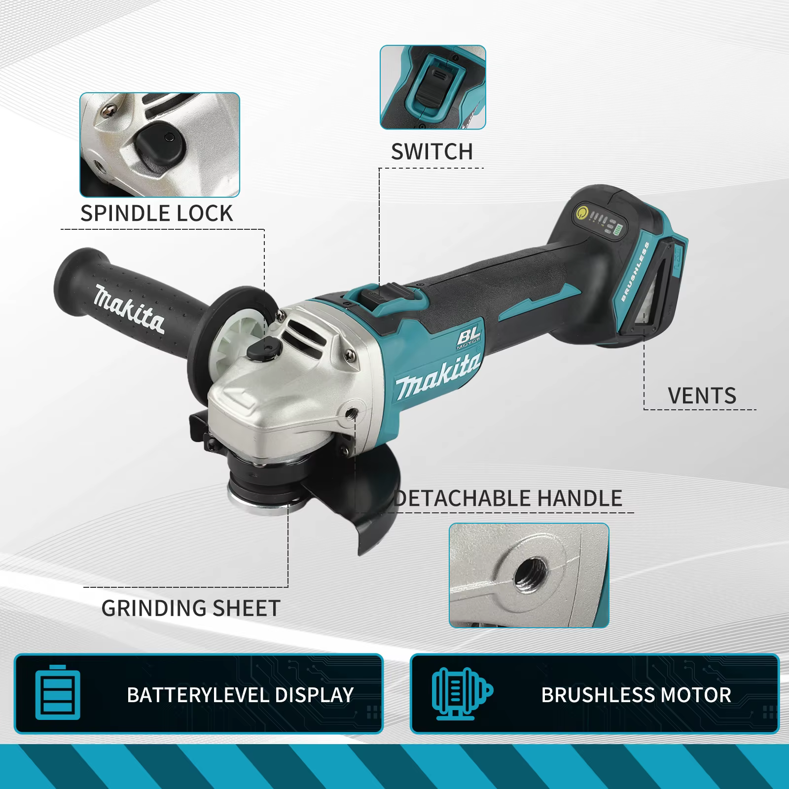 Meuleuse d'angle sans fil Makita DGA504 18V 6.0Ah 125mm