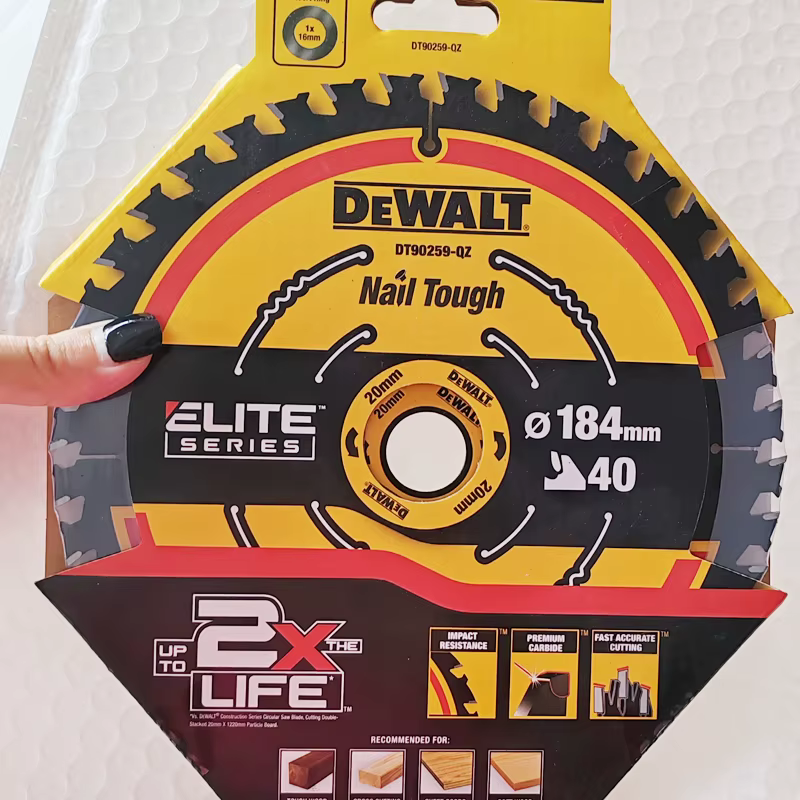 DEWALT DT90259 Lame de scie circulaire ELITE 184 mm x 20/16 mm 40 T réduit les éclatures