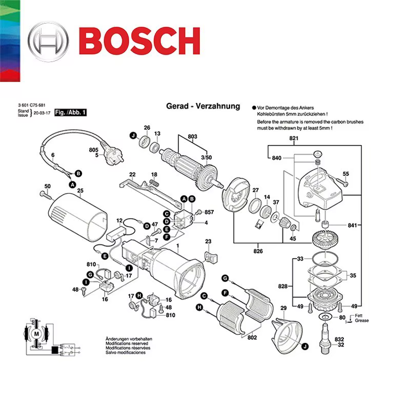 Bosch – meuleuse d'angle de remplacement