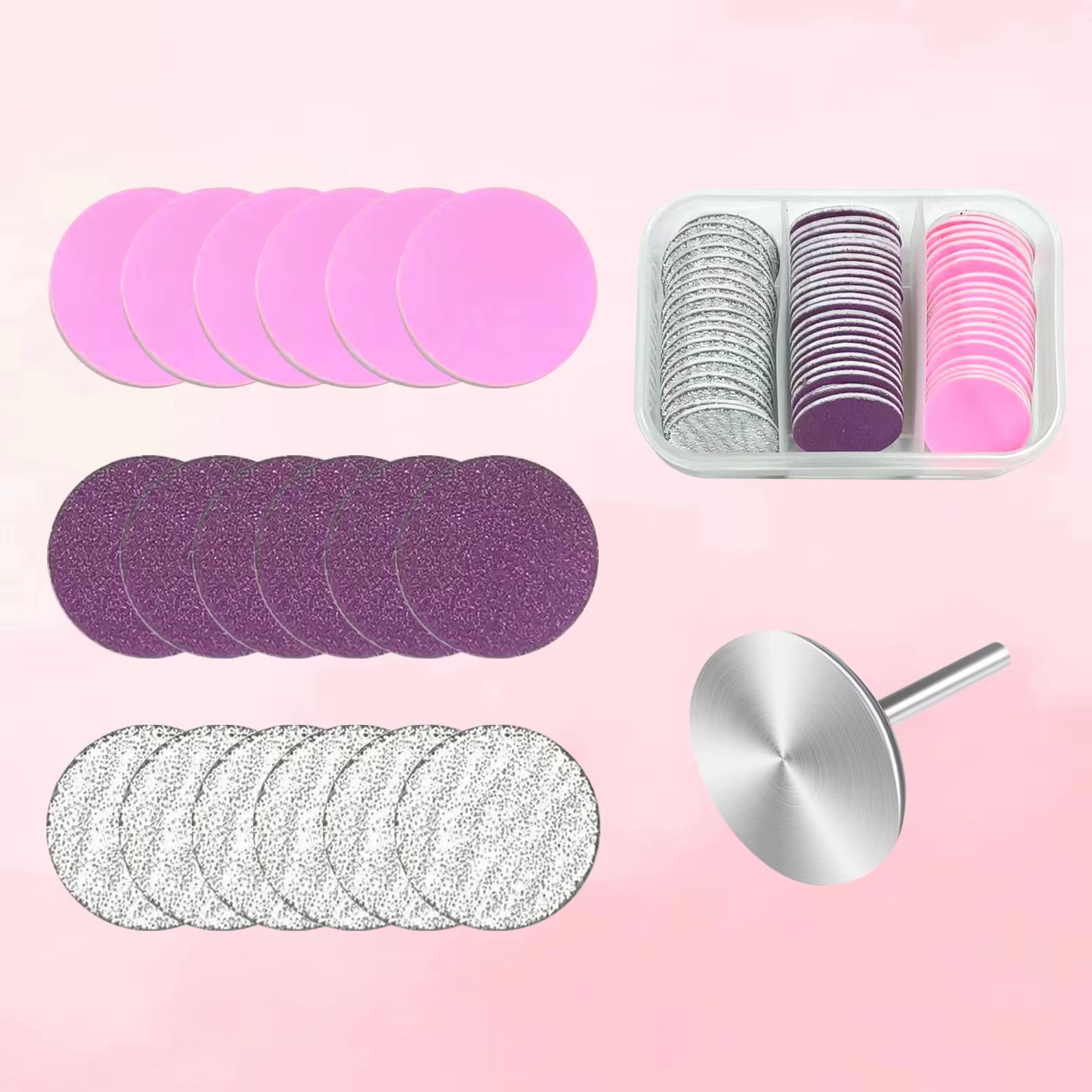 Disque de ponçage de 25 mm avec embout de perceuse à ongles en métal # 80 # 120 #