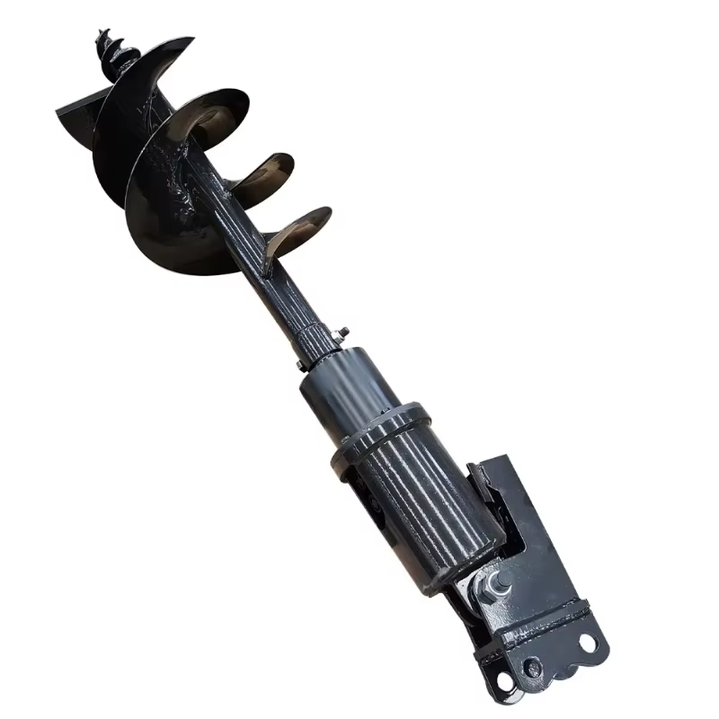 Tarière hydraulique pour mini-excavatrice, accessoire de forage de trous de poteaux avec trépan spiralé pour clôtures, plantation d'arbres et forage