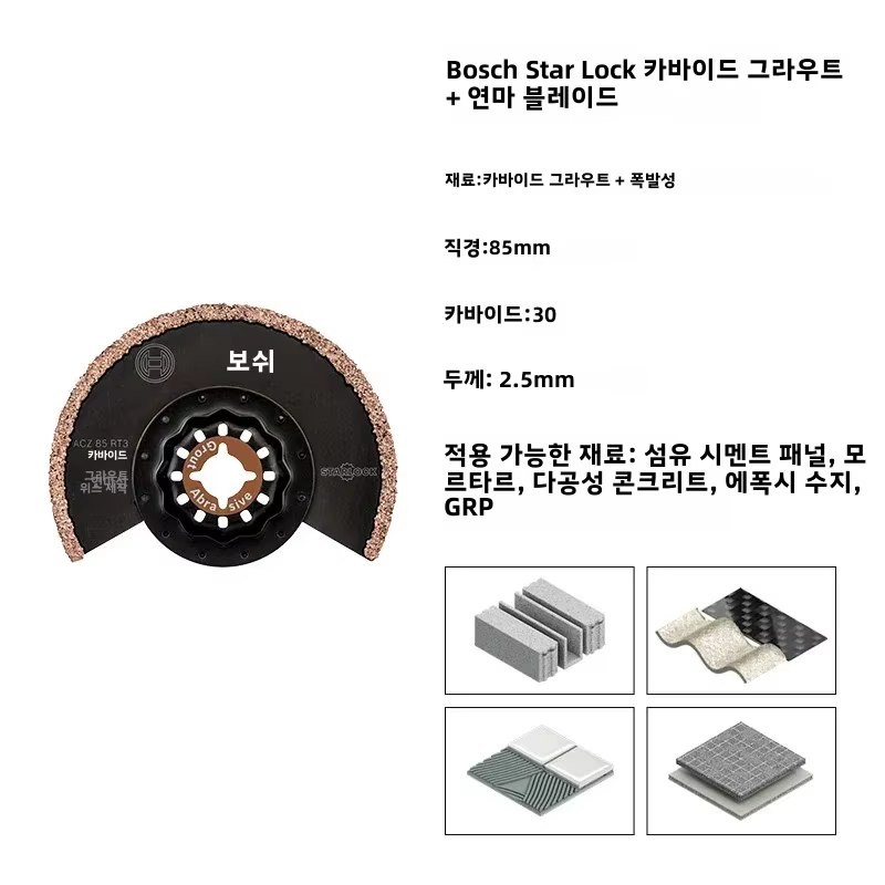 Bosch Starlock lame de scie oscillante ACZ 85 RT3 coulis en carbure + lames abrasives pour panneau de ciment accessoires de rénovation de béton