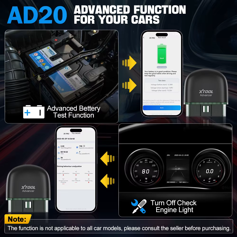 XTOOL Advancer AD20 outils de Diagnostic de moteur de voiture lecteur de Code OBD2 Scanner Android /IOS mieux que la mise à jour ELM327/AD10
