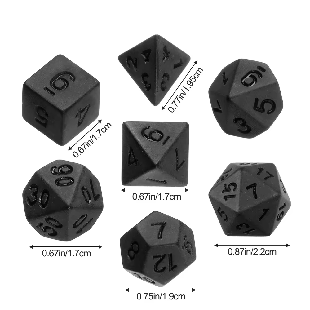 Plateau à dés numérique ScrdecentrPure Black, accessoires délibérés, 7 pièces/ensemble