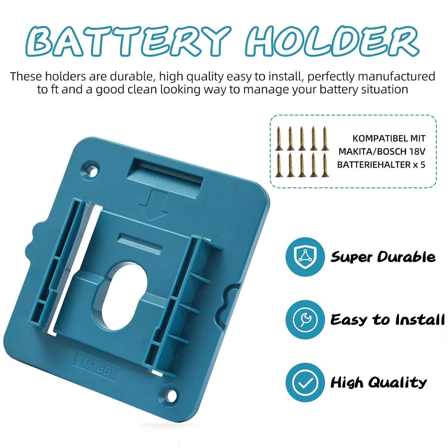 5-10 paquets de porte-outils ou porte-batterie pour Makita 18V