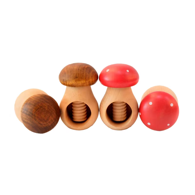 Casse-noisette créative en forme de champignon, coque en bois de noyer, Clip desserrage, écrou facile à craquer, outil d'ouverture de coque réglable