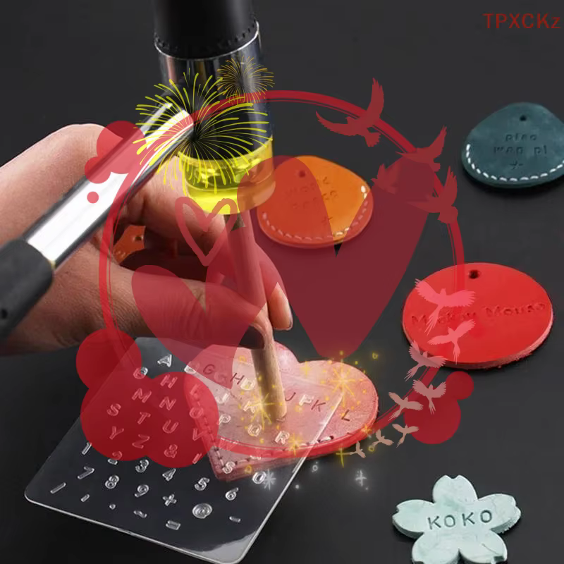 1 ensemble d'outils de marquage et d'impression sur cuir, poinçon de lettrage pour cuir, outil d'impression pour articles en cuir translucide, moule en cuivre à caractères mobiles