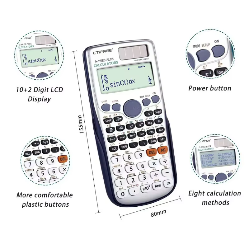 Calculatrice multifonctionnelle très vendue avec 417 fonctions pour résoudre des équations complexes lors des examens universitaires et scolaires