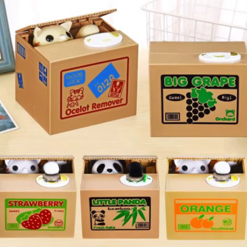 Tirelire Panda Voleur de Monnaie : Tirelire Électrique Créative, Défi d'Épargne, Jouet Cadeau d'Anniversaire pour Enfants