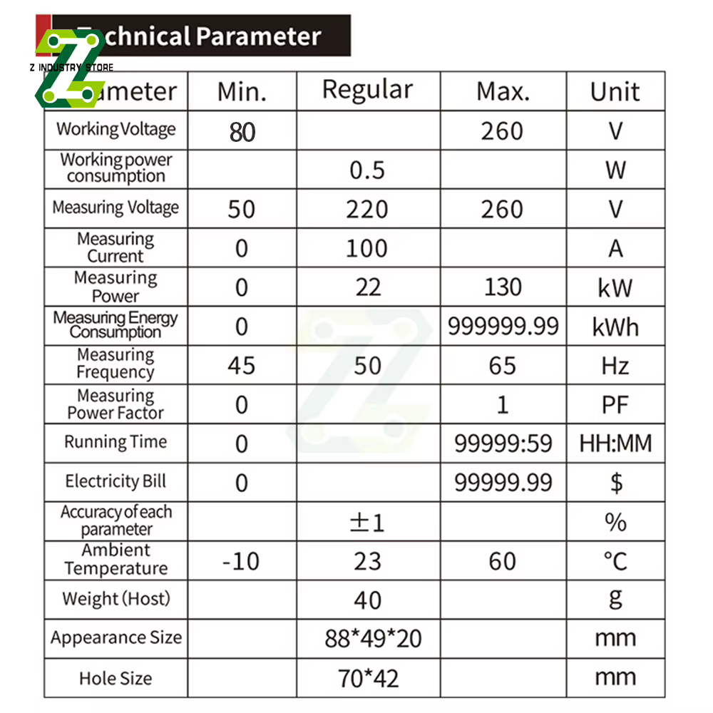 Compteur de puissance multifonction AC