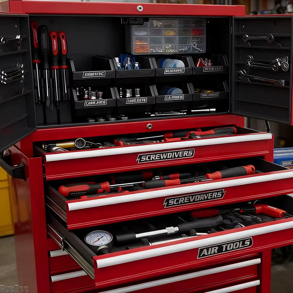 Paquet de 12 étiquettes magnétiques pour boîte à outils imprimées en 3D-boîte