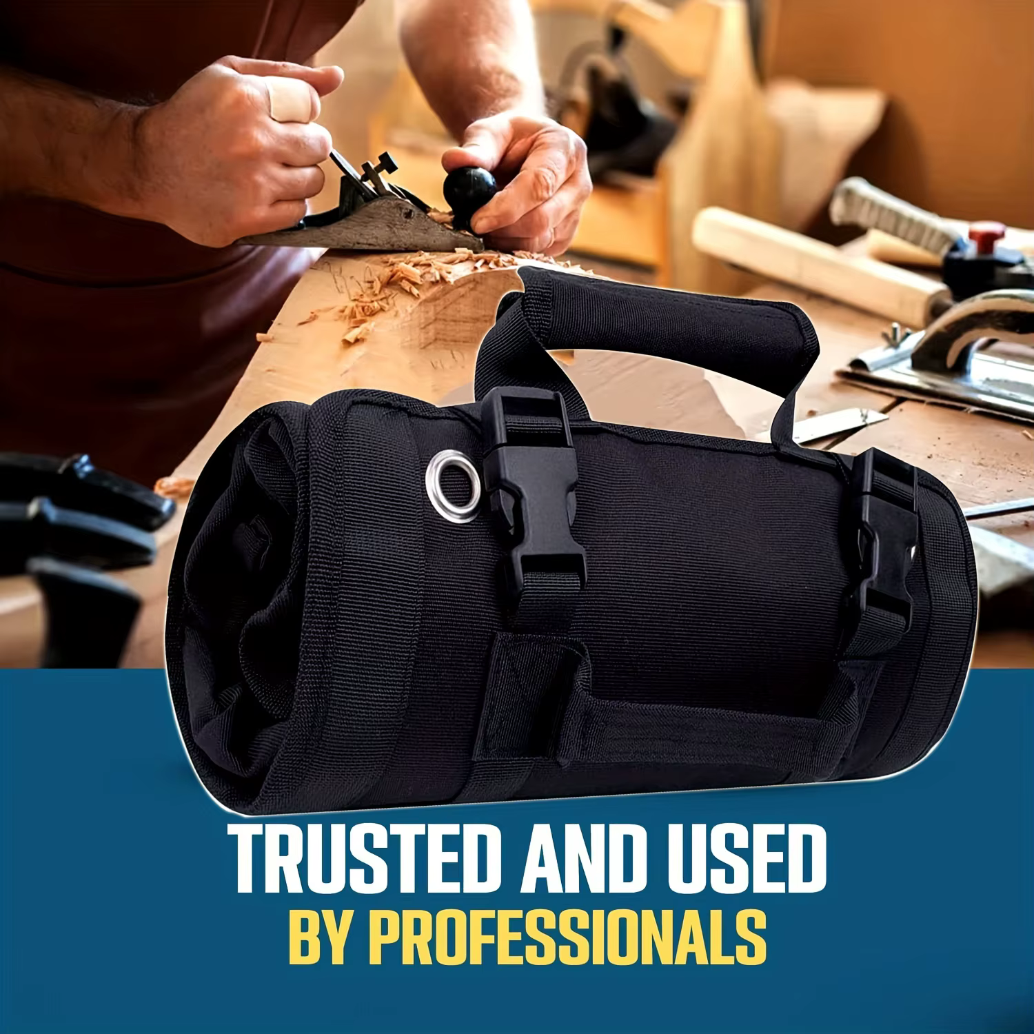 Organisateur de sac à outils-petit sac à outils avec pochettes détachables, organisateur de sac à outils enroulable robuste avec 6 pochettes à outils