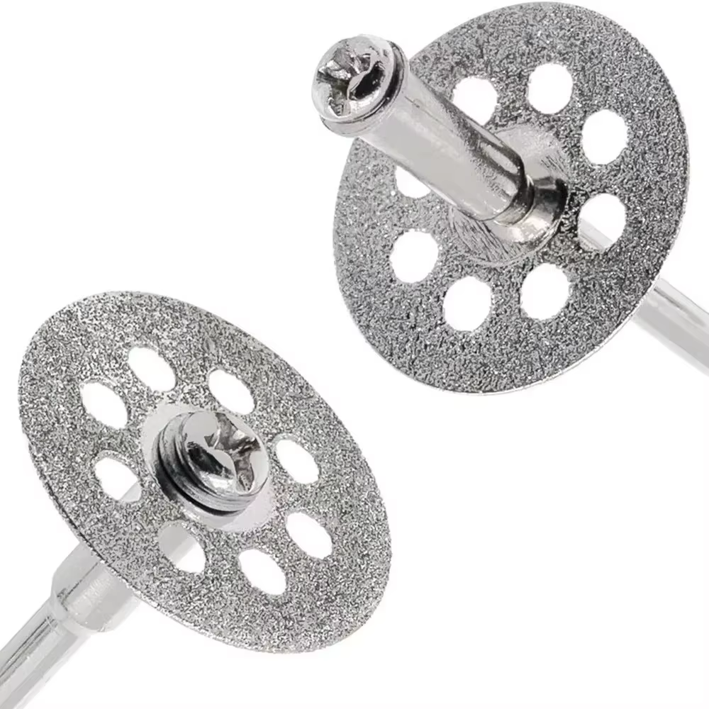Disque de coupe diamanté avec mandrin pour outils rotatifs Dremel
